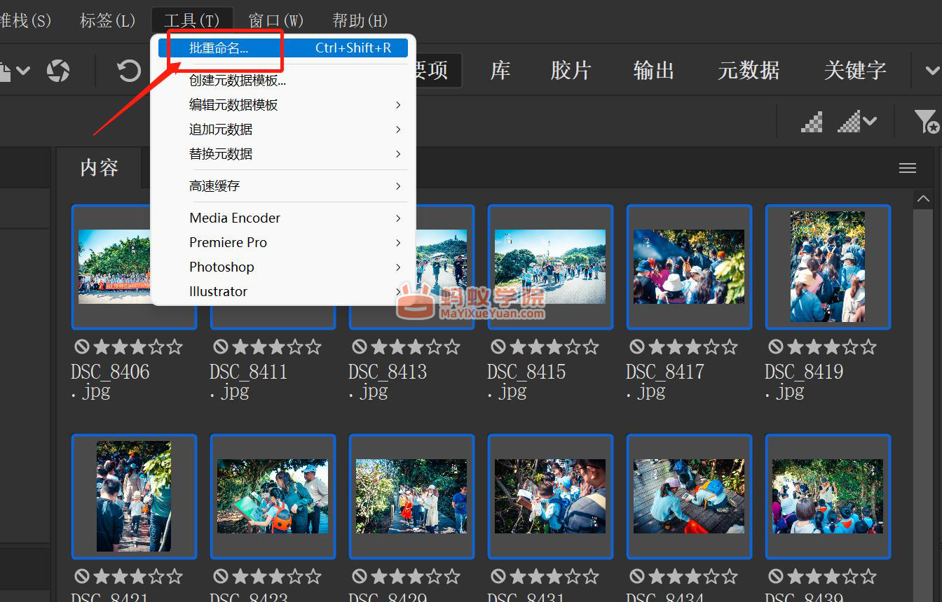 如何使用 Adobe Bridge 2021 批量修改文件名，Adobe BR批量重命名，Adobe Bridge批量重命名的方法，批量修改图片名称的软件。